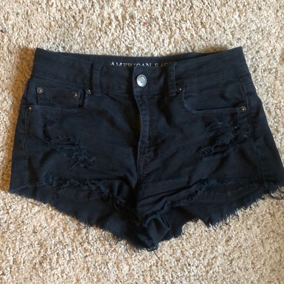 American Eagle Outfitters Pants - American Eagle high waisted black jean shorts